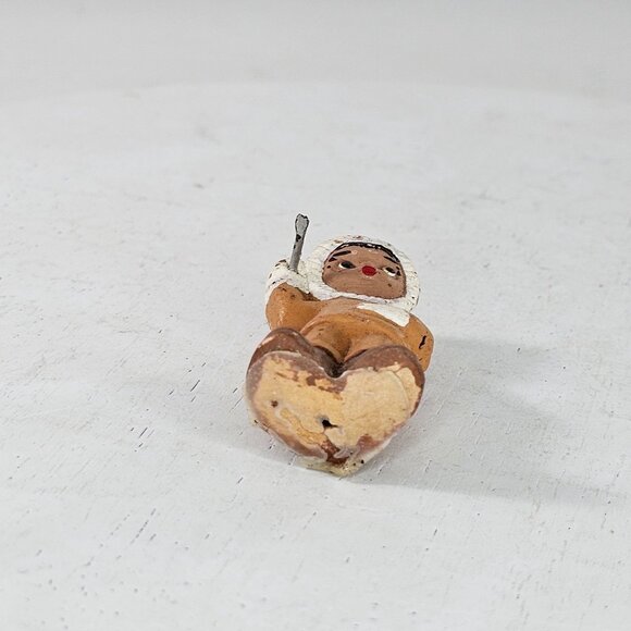 Vintage Spanish Mud People Eskimo Figurine Terracotta - Picture 6 of 6